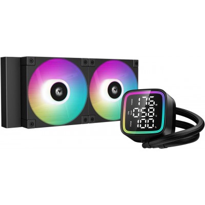 DeepCool LD240 240mm ARGB LED display AIO Liquid CPU Cooler, Black