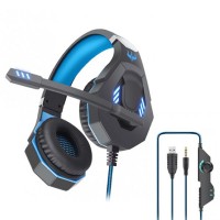 (USB + 3.5mm) Ovleng GT97/GT93 Stereo Gaming Headset Over-ear Headphones with MIC LED Light, Noise Cancelling Earpads