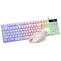 BT300 Backlit USB Gaming Keyboard and Mouse Combo (White)