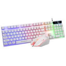 BT300 Backlit USB Gaming Keyboard and Mouse Combo (White)
