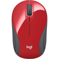 Logitech M187 Wireless Optical Mouse, Red, New Retail Box
