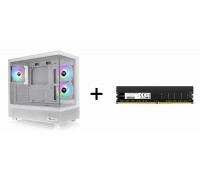 (Limit 6) Thermaltake View 270 Plus White 3xARGB 120mm FAN Dual Tempered Glass CA-1Y7-00M6 + Lexar 16GB DDR4 3200 U-DIMM Desktop Memory, New in bulk