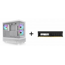(Limit 6) Thermaltake View 270 Plus White 3xARGB 120mm FAN Dual Tempered Glass CA-1Y7-00M6 + Lexar 16GB DDR4 3200 U-DIMM Desktop Memory, New in bulk