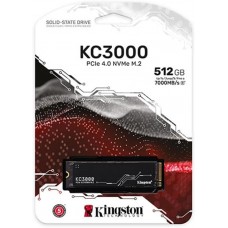 Kingston KC3000 512GB PCIe4.0 NVMe M.2 SSD SKC3000S/512G, New (R: 7,000MB/s, W: 3,900MB/s)