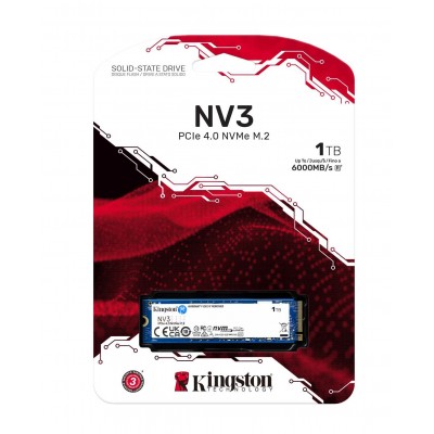 Kingston NV3 1TB M.2 2280 NVMe PCI-e 4.0x4 SNV3S/1000G, New (R:6000MB/s, W:4000MB/s) Kingston NV3 1TB M.2 2280 NVMe PCI-e 4.0x4 SNV3S/1000G, New (R:6000MB/s, W:4000MB/s)