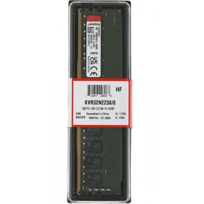 Kingston KVR32N22S8/8 8GB DDR4 3200Mhz DIMM Desktop Memory, New 