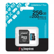 Kingston MicroSD Card 256GB 200 MB/s Canvas Go!Plus C10/UHS-I (U3) V30