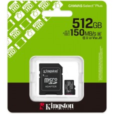 Kingston MicroSD SDCS3/512GB Class10 150MB/s Read, UHS-I