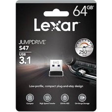 Lexar S47 64GB USB3.2 Flash Drive (Compact Size) up to 250MB/s read (Retail)