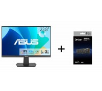ASUS VA24EHF 24" IPS FHD 100Hz Frameless Gaming Monitor, HDMI/VESA, New + Lexar NM620 512GB M.2 NVMe PCI-e SSD (LNM620X512G-RNNNU)