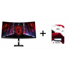 Xiaomi Gaming Monitor G34WQi Curved 34" WQHD 180Hz,1ms,IPS, (2*DP/2*HDMI/VESA) + Kingston NV3 2TB M.2 2280 NVMe PCI-e 4.0x4 SNV3S/2000G, New