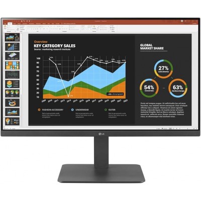 LG 27'' 27BR650B-C, IPS FHD Monitor, HDMI/DP/USB-C/SPK, Height adjustable, VESA mount, New