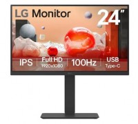 LG 24'', 24BA750-B, 1080P FHD IPS 100Hz Monitor, HDMI/DP/USB-C/RJ45, VESA Mount, Height adjustable, New