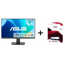 ASUS VA24EHF 24" IPS FHD 100Hz Frameless Gaming Monitor, HDMI/VESA, New + Kingston NV3 1TB M.2 2280 NVMe PCI-e 4.0x4 SNV3S/1000G, New