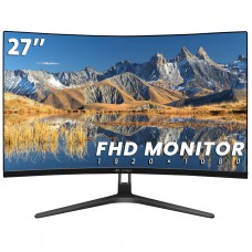 (Curved) CRUA CR270BM-C 27" FHD 100Hz, 1920*1080, 5ms, HDMI & VGA, VESA Mount, Monitor, Curved