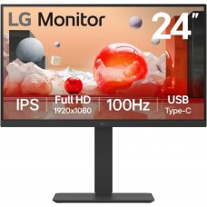 LG 24BA650-B 24" FHD 100Hz Monitor HDMI/DP/USB-C/SPK/VESA Height adjustable, New