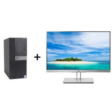 DELL 7040 Tower: Core i5-6600 3.30GHz 8G 500GB + HP EliteDisplay E223 21.5'' Monitor (HDMI/DP/VGA/VESA), 30 Days Warranty