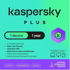 Kaspersky Plus 1-Device 1-Year with Unlimited VPN BIL PC/Mac/Android, English/French (Bilingual)