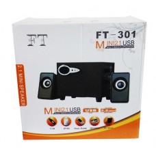FT-301 USB Powered 2.1 Multimedia Speaker, Black